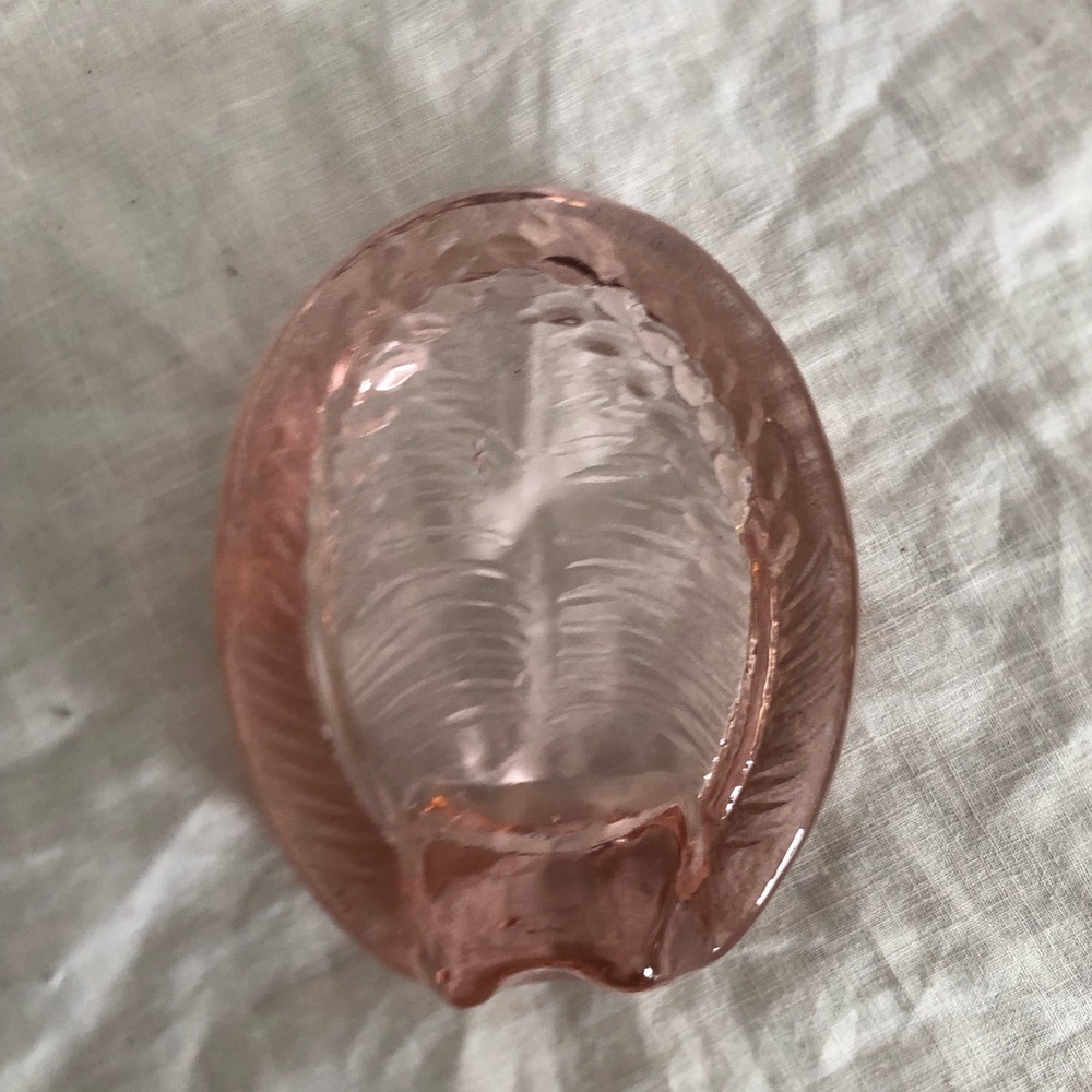 Vtg Oval Pink Glass Picture Frame - Picture 5 of 11
